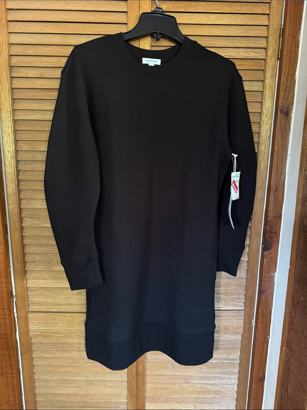 Nordstrom Black Sweatshirt-Style Long Dress